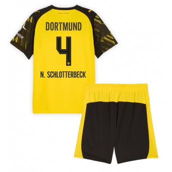 Billige Fotballdrakt Borussia Dortmund Nico Schlotterbeck #4 Replika Hjemmedraktsett Barn 2025-26 Kortermet (med bukser)